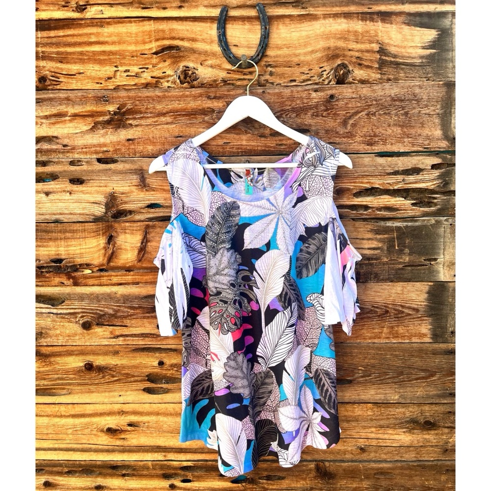 BIG BANG | Cold Shoulder Floral Tunic XL